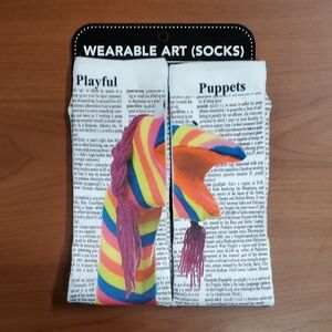 Colorful Striped Wearable Art Socks
